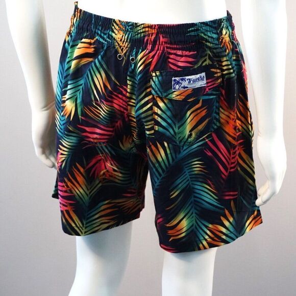 Trunks Surf And Swim Co Mens L Beachwear Shirt and Swim Short Set Feather Leaf - Picture 5 of 9